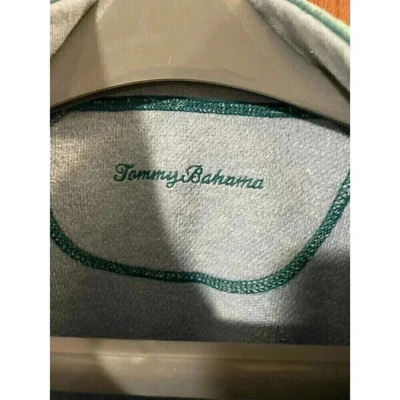Tommy Bahama Jeans Reversible ½ Zip Pullover Sweater Mens Small teal Cotton - Picture 7 of 7